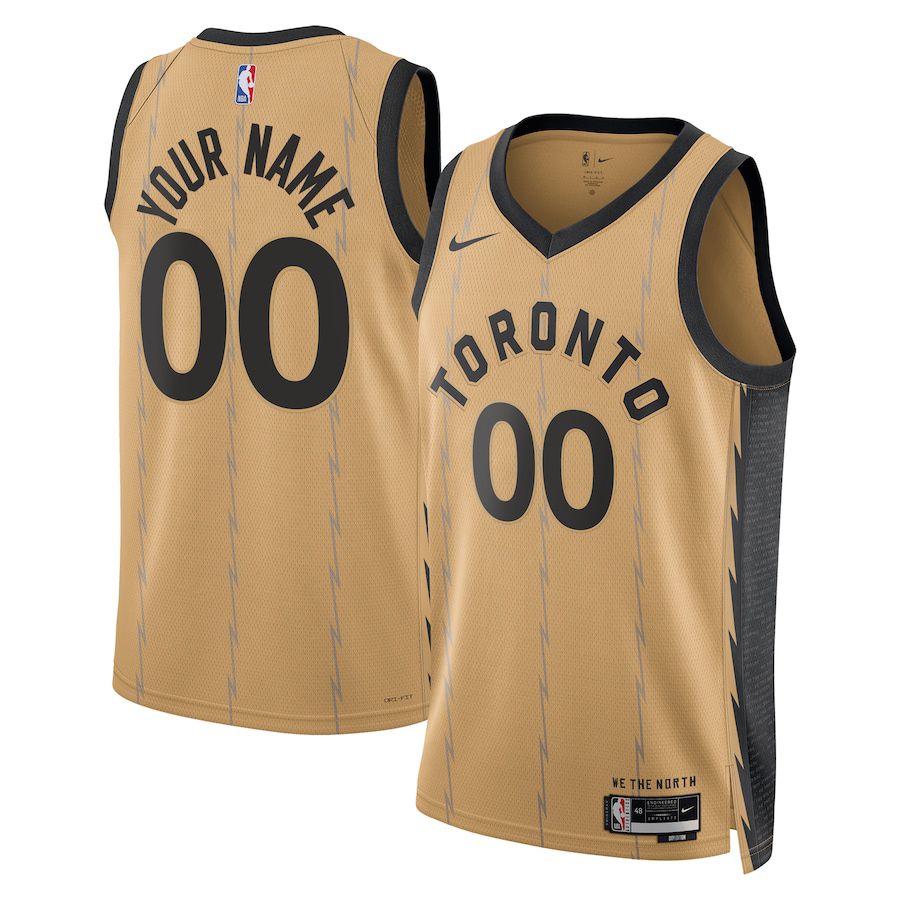 Men Toronto Raptors Nike Gold City Edition 2023-24 Custom Swingman NBA Jersey